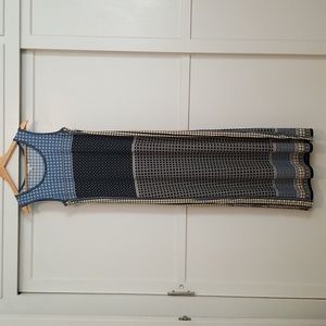 Max Studio Blue Print Maxi Dress EUC